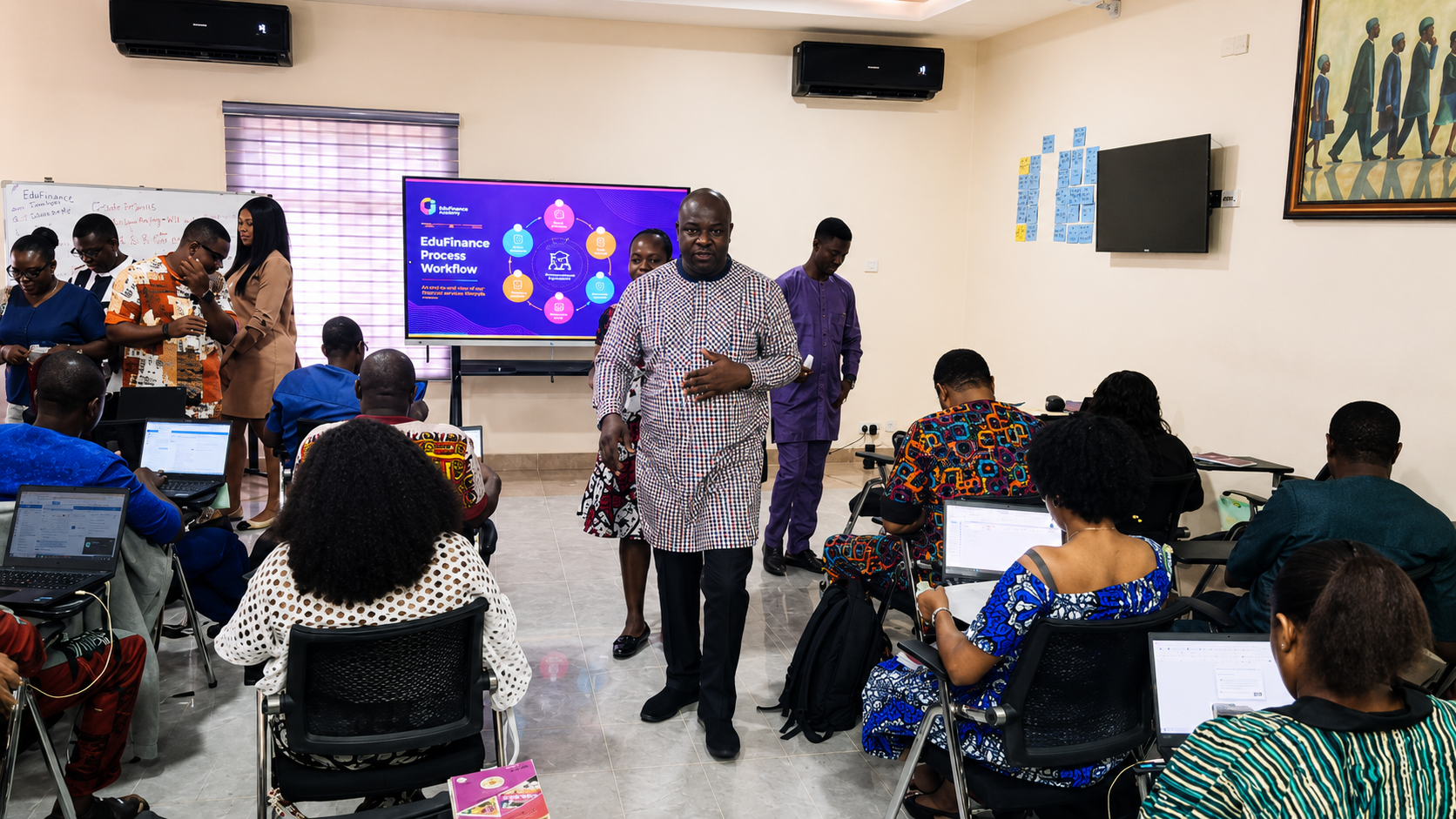 A cross-section of participants actively engaged during the training session.