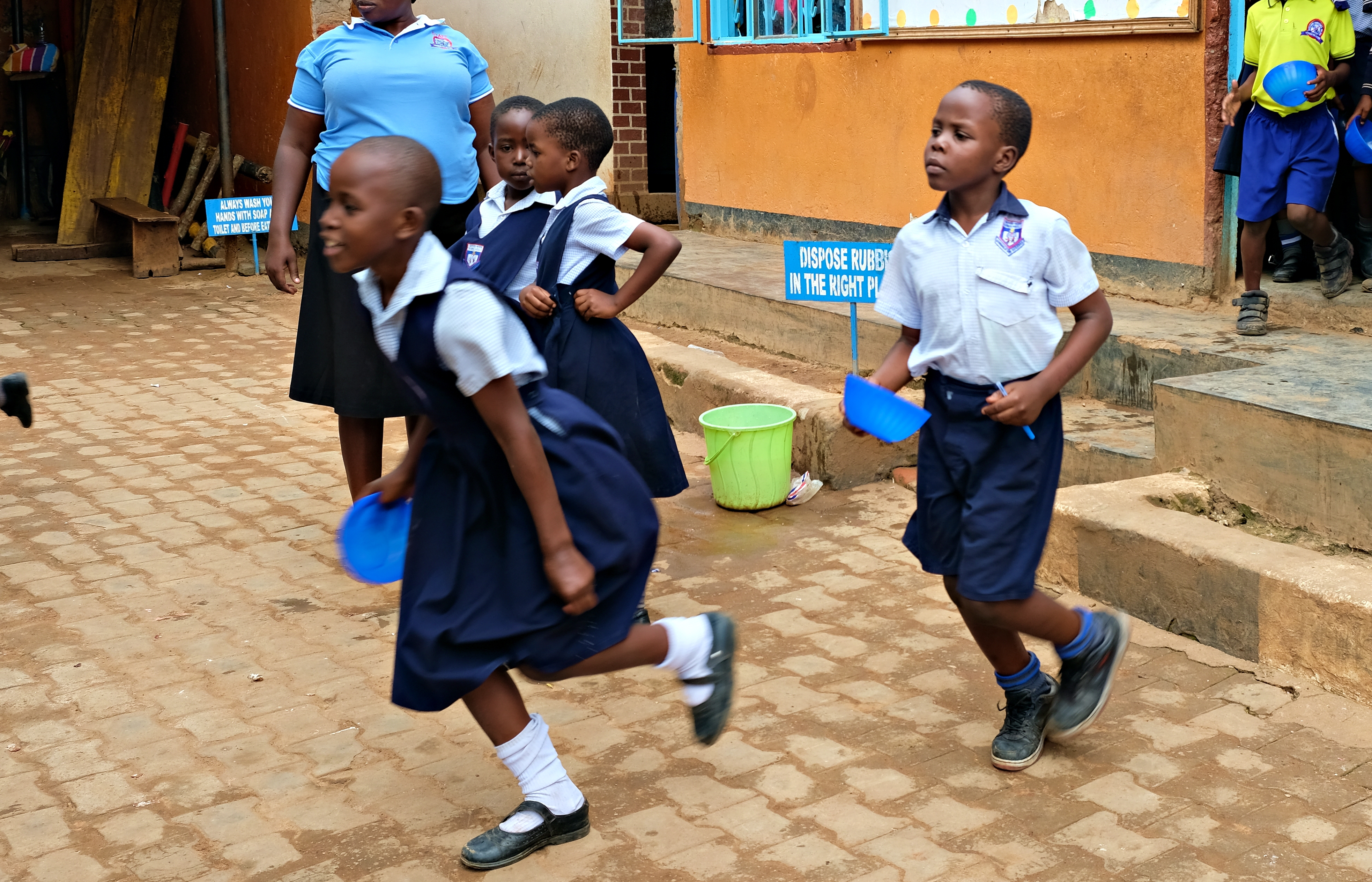 Children running Uganda